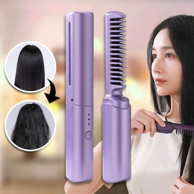 Brezžični likalnik za lase + glavnik  2-v-1 | MINIGLAM